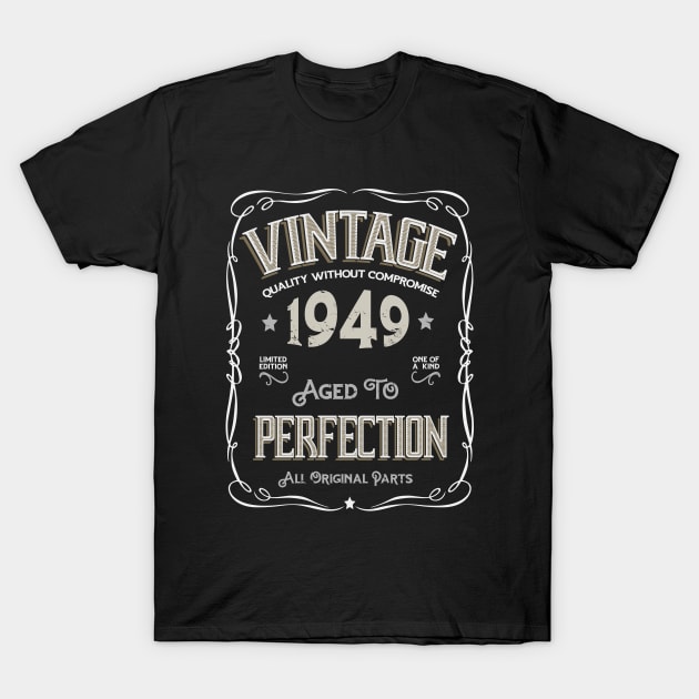 Vintage 1949 73rd Birthday T-Shirt by hoopoe